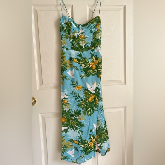 NWOT Reformation Kourtney Midi Dress in Villa Livia - Picture 5 of 7